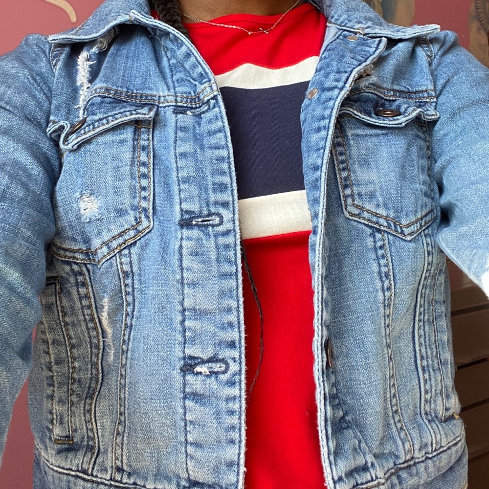 Forever 21 Ripped Denim Jacket